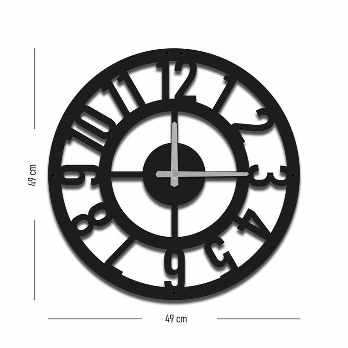 Wallity MTS - 004 Reloj de Pared Decorativo de Metal Negro Wallity MTS - 004 Reloj de Pared Decorativo de Metal Negro